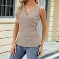 thumbnail image 1 of Njoeus Womens Tank Tops Sleeveless V Neck Camisole Knit Dressy Blouse Slim Side Button T-Shirts S-XXL, 1 of 6