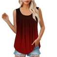 thumbnail image 1 of Njoeus Womens Tank Tops Summer T Shirts Floral / Printed Pleated Sleeveless Tunic Blouse Shirt Casual Loose Flare Tank Top S-XXL, 1 of 7