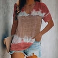 thumbnail image 1 of Njoeus Womens Tops Casual Short Sleeve Shirts V-Neck Tunic Tops for Women Trendy Tie-Dyed Tee Loose Fitting Blouses Summer Clothes S-XXL, 1 of 6