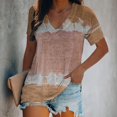 thumbnail image 1 of Njoeus Womens Tops Casual Short Sleeve Shirts V-Neck Tunic Tops for Women Trendy Tie-Dyed Tee Loose Fitting Blouses Summer Clothes S-XXL, 1 of 6
