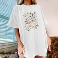 thumbnail image 1 of Njoeus Womens Tops Hawaiian Shirts for Women Oversized Tshirts for Women Summer Floral Printed T Shirt Cute Flower Graphic Tees for Women Girls Loose Fitted Crew Neck Short Sleeve Casual Tunic Tops S-, 1 of 5