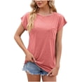 thumbnail image 1 of Njoeus Womens Tops, Oversized Tshirts for Women women's Short Sleeve Round Neck T-Shirt Casual Summer Shirt Basic Tee Tunic Top Loose Fitting Blouses with Pocket S-XXL, 1 of 4