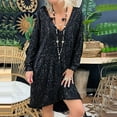 thumbnail image 1 of Njoeus Womens V Neck Sequin Long Sleeve Dress Women Plus Size Party Cocktail Glitter Shiny Evening Dress Loose Mini Dresses S-5XL, 1 of 6