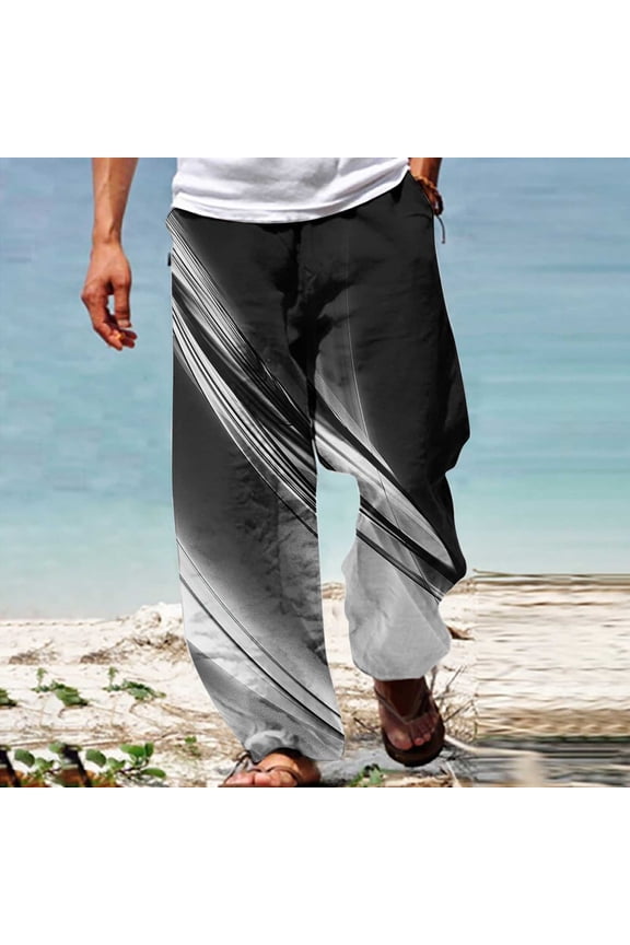 Work Pants Cargo Pants Men'S Casual Sweatpants Light Printed Elastic Waist Straight Leg Pants Wide Leg Pants Khaki Pants Mens On Clearances