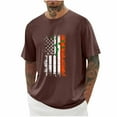 thumbnail image 1 of Njoeus Work Shirts for Men American Flag Shirts Funny Graphic Patriotic Tees Independence Day Boys Shirts Short Sleeve Shirt Gym Workout Tops for Men Big & Tall 3X 4X 5X Brown Summer Savings, 1 of 3