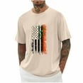 thumbnail image 1 of Njoeus Work Shirts for Men American Flag Shirts Funny Graphic Patriotic Tees Independence Day Boys Shirts Short Sleeve Shirt Gym Workout Tops for Men Big & Tall 3X 4X 5X Beige Clearance, 1 of 3