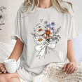 thumbnail image 1 of Njoeus Workout Tops for Women Cute Summer Tops for Women Graphic Tees for Women Short Sleeve Summer Tops Funny Cute Floral Printed Loose Casual T Shirts Vintage Tees for Women T-Shirts & Graphic Tees, 1 of 7