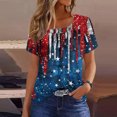 thumbnail image 1 of Njoeus Workout Tops for Women Hawaiian Shirts for Women American Flag Patriotic Tee Tops for Women Short Sleeve 4Th Of July Tshirts Womens Summer Tops Crewneck Usa Flag Graphic Shirt Blouse White Blou, 1 of 5