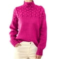 thumbnail image 1 of Njoeus Workout Tops, Women's Long Sleeve Turtleneck Pullover Sweater Plain Casual Knitted Sweaters Tunic Blouse Tops S-XXL, 1 of 7