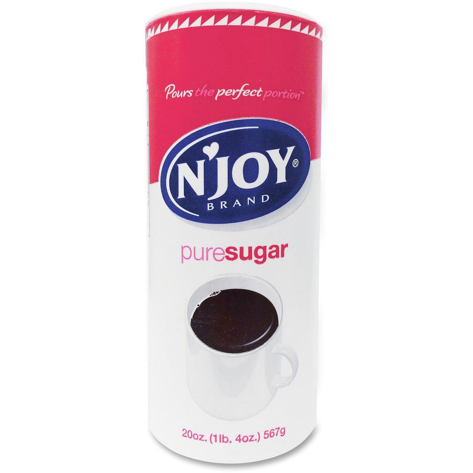 Njoy Cane Sugar - Canister - 1.2 lb (20 oz) - Natural Sweetener - 1Each | Bundle of 2 Each