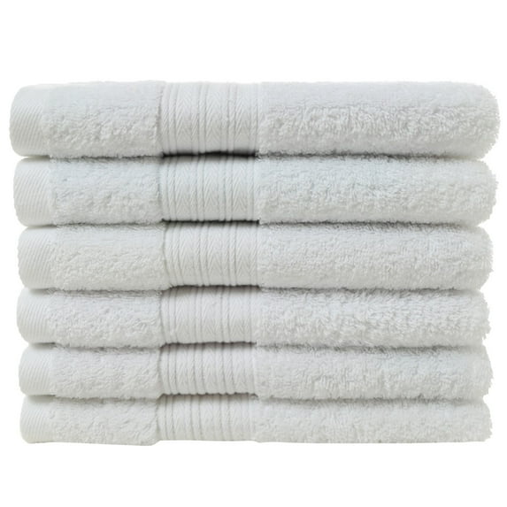 Njshnmn Bath Towels Bulk Set, White Classic Cotton Bathroom Towels - Large 15.7x27.5 Towels for Bathroom, 6 Pack