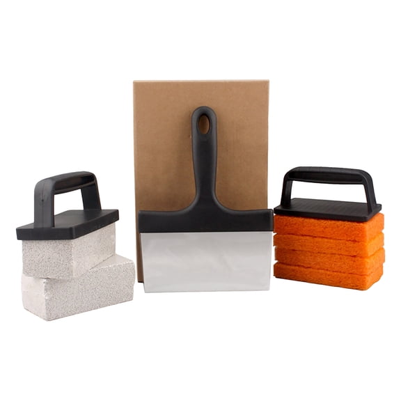 Njshnmn Griddle Cleaning Kit Q Cleaning Tool Set With 3 Grill Stone Metal Scraper