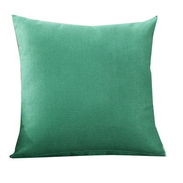 Njshnmn Throw Pillow Covers 16x16 Teal, Square Solid Linen Decorative Couch Pillow Covers Light Blue