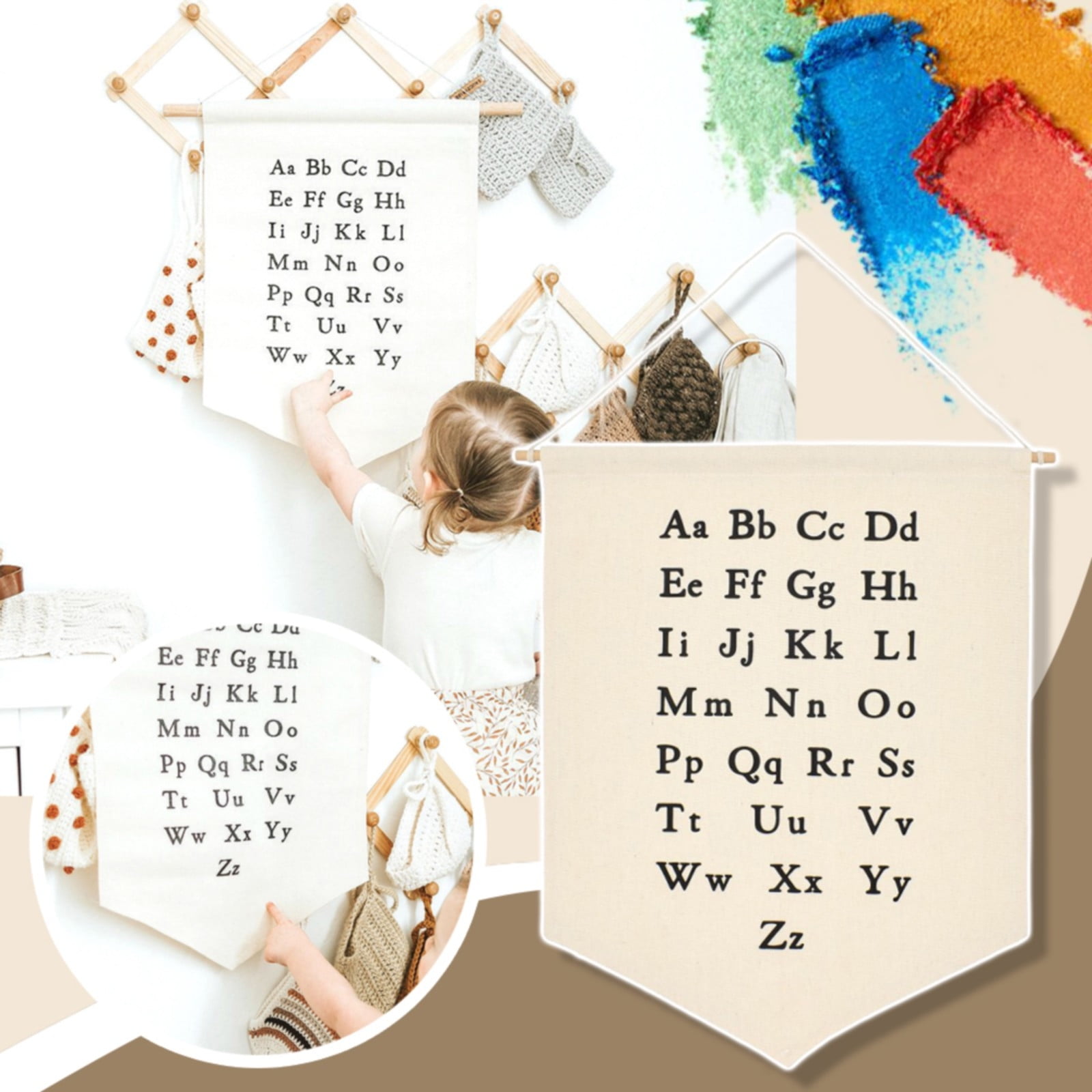 Njspdjh Hanging Wall Canvas Banner And Wall Decor Alphabet Hanging Wall