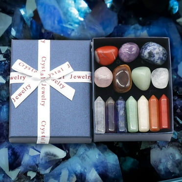 Njspdjh Set of 14x Rare for Peace Natural Gemstone Reiki Collection Stone