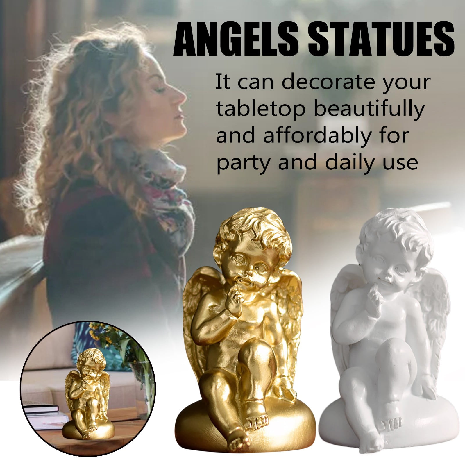 Njspdjh Yard Statues Outdoor And Garden Praying Cherub Adorable Cherubs