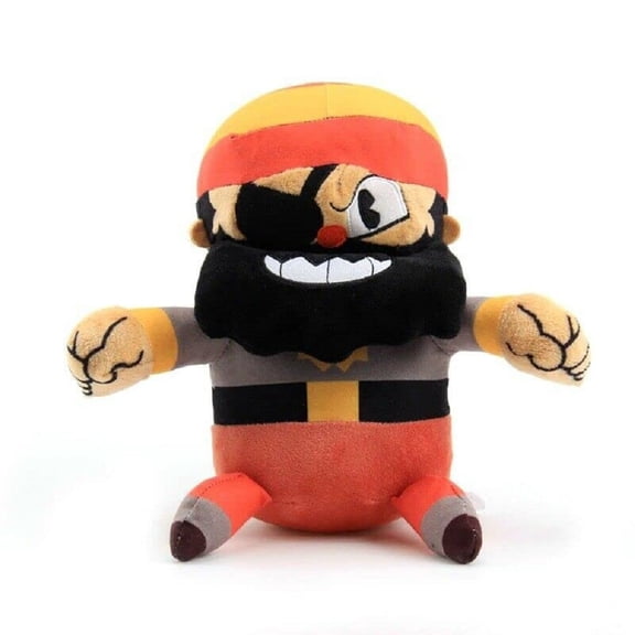Njube 10 Inches Cuphead Mugman Series Soft Cute Stuffed Plush The Captain Cartoon Dolls Figure New