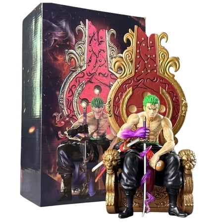Njube Action Figure Home Decor Birthday Gift Double Head Throne Zoro Figure PVC Anime Model Desktop Gifts