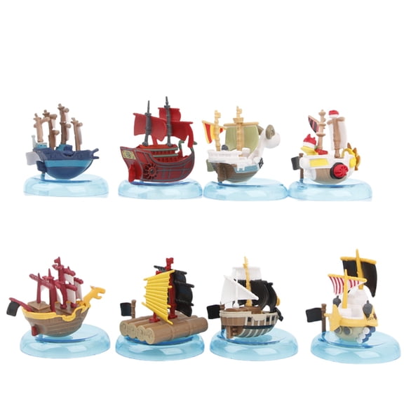 Njube Anime Action Figure Q Version Pirate Boats Figure Action PVC Model Figure Decor Birthday Gifts8PCS