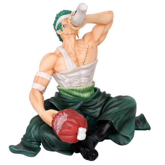 Njube Anime Action Heroes PVC Figure 14cm/5.51inch Drinking Zoro Figure Collectible Character Model Ornaments Statue Collection Gift