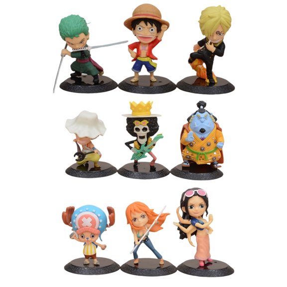 Njube Anime Action Jinbe Figure BROOK Figure Usopp Figure And So On Figure 12CM Action Anime Action Figure Model Best Gift Toys Multicolor9PCS
