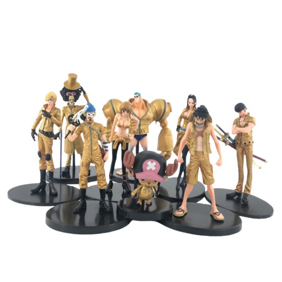 Njube Anime Action PVC Figure Luffy Figure Usopp Figure Sanji Figure Nami Figure And So On Figure Collectible Character Model Ornaments Statue Collection Gift Creative Pack of 9