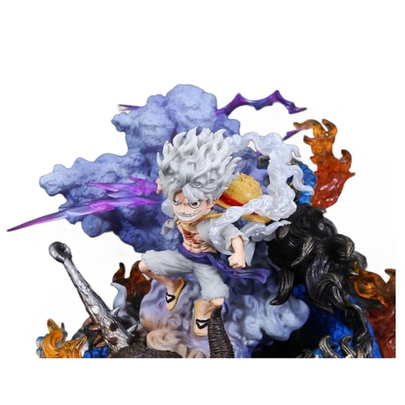 Njube Anime Character Ghost Island Battle Luffy Figure Doll PVC Model Collection Desktop Decoration Statues Anime Gift for Anime Fans
