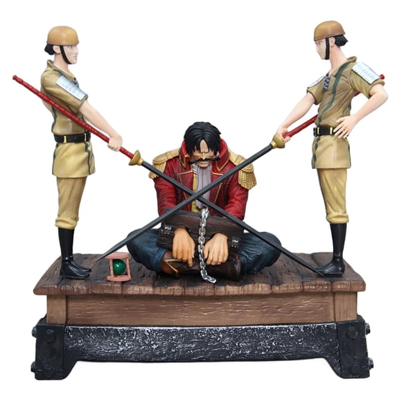 Njube Anime Character A soldier's execution platform GolDRoger Figure Doll PVC Model Collection Desktop Decoration Statues Anime Gift Best Gift Toys