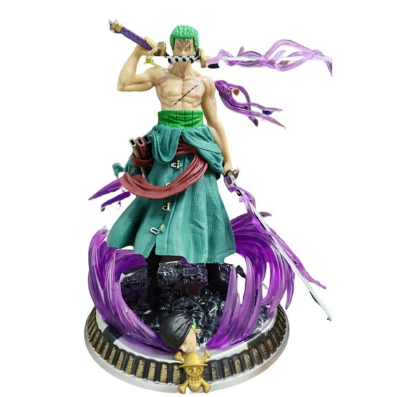 Njube Anime Figure Trumpet Fancy Roronoa Zoro Figure Three blade flow PVC Action Toys Otaku Favorite Static Statue Game Decoration Birthday Gift 20.5cm