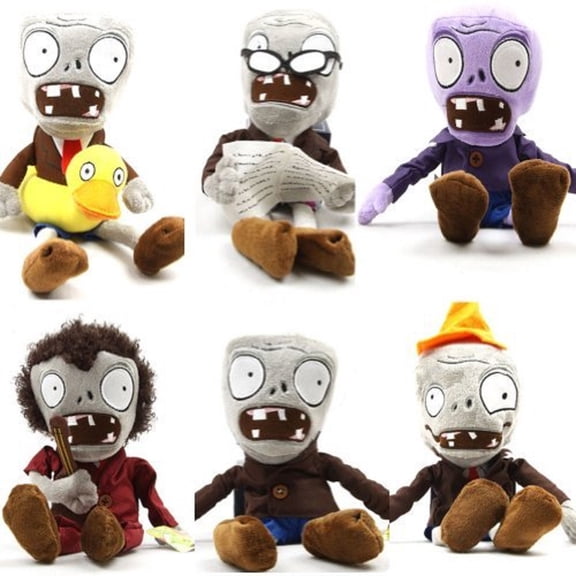 Njube Anime PVZ Plush Multiple Zombie Stuffed Doll Figure New 12 Incheses 6Pcs