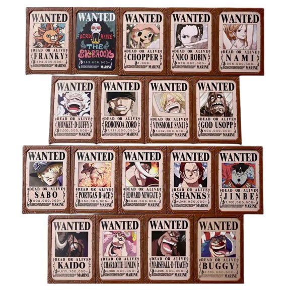 Njube Anime Wanted Picture frame Buggy Sabo Sanji Nami Tony Tony Chopper Figure EtcRandomly 6 PCSRoom Decor