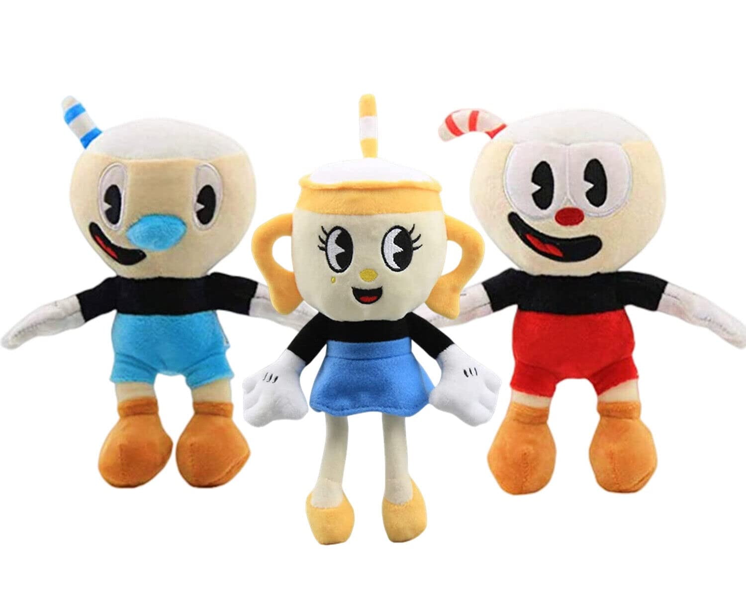 Njube Cuphead Game Plush 3 Pcs/Set MS.Chalice Cuphead & Mugman Plush ...