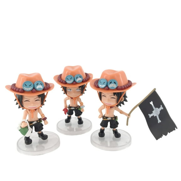 Njube Q Version Ace Figure Statue ToysModel 7.67inch PVC Statue Desk Room Decoration Model Birthday Gifts3PCS