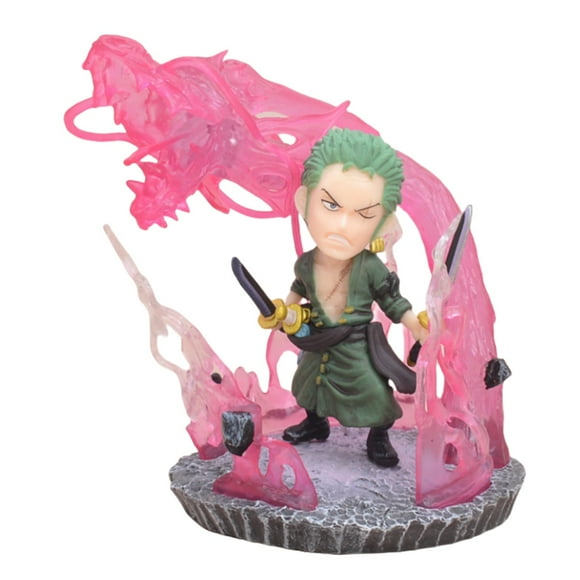 Njube Q Version Roronoa Zoro Figure PVC Figures Anime Statues Figure Collection and Decoration Anime Gift for Anime Fans