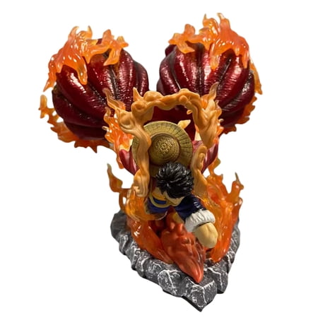 Njube Third gear Luffy Figure PVC Model Collection Desktop Decoration Statues Anime Gift for Anime Fans (red)