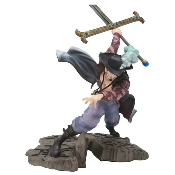 Njube Three thousand worlds Dracule Mihawk Figure Anime Doll with Accessories Anime Character Model PVC Material Decoration Gift 7.87inch
