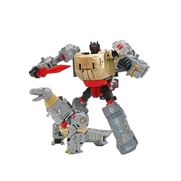 Njube Transformer Toys Deformation Dinoking Volcanicus Grimlock Slag Sludge Snarl Swoop Slash Dinobots Combiner 5 in 1 KO Action Figure Model(Color : Grimlock)