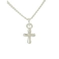 thumbnail image 1 of Dicksons Puffy Cross Silver Plated 13 Inches Metal Pendant Necklace, 1 of 1