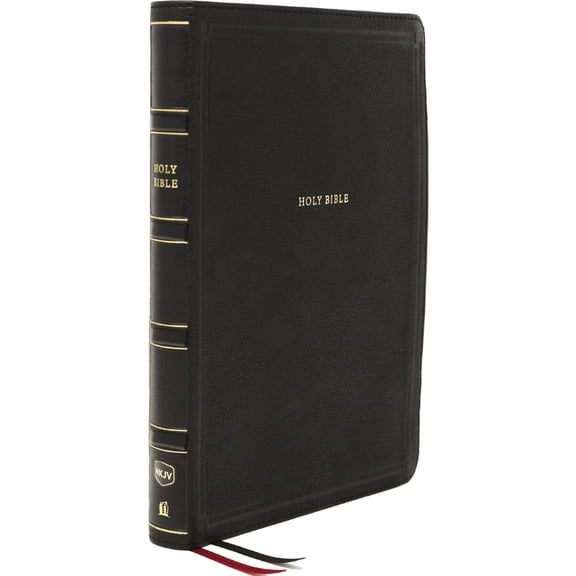 Nkjv, Deluxe Reference Bible, Center-Column Giant Print, Leathersoft, Black, Red Letter Edition, Comfort Print: Holy Bib, (Hardcover)