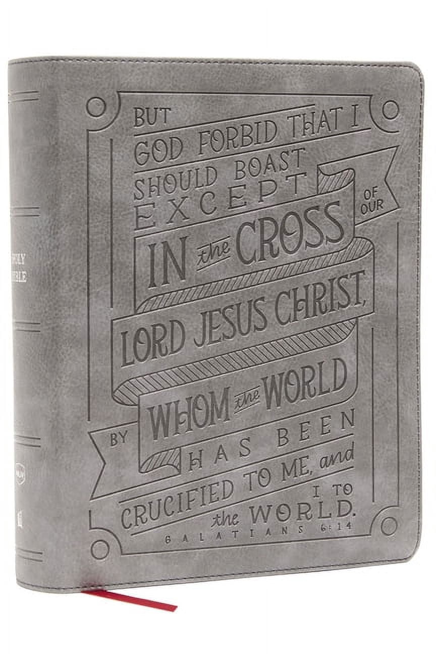 Nkjv, Journal Reference Edition Bible, Verse Art Cover Collection, Leathersoft, Gray, Red Letter, Comfort Print: Let Scr, (Hardcover)