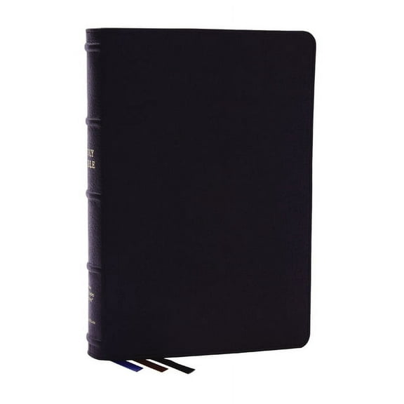 Nkjv, Large Print Thinline Reference Bible, Blue Letter, MacLaren Series, Genuine Leather, Black, Comfort Print: Holy Bi, (Hardcover)