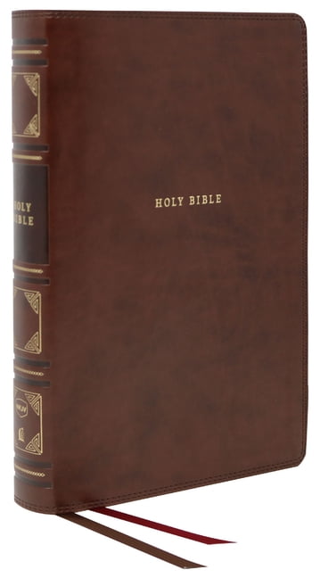 Nkjv, Reference Bible, Classic Verse-By-Verse, Center-Column, Leathersoft, Brown, Red Letter Edition, Comfort Print, (Hardcover)