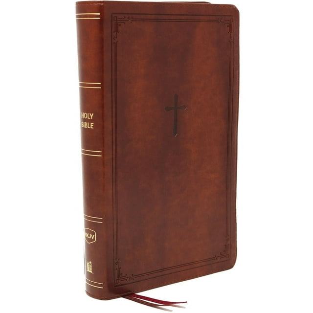 Nkjv, Reference Bible, Personal Size Large Print, Leathersoft, Brown, Red Letter Edition