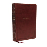 Nkjv, Reference Bible, Super Giant Print, Leathersoft, Brown, Red Letter Edition, Comfort Print Holy Bible, New King Ja, Hardcover