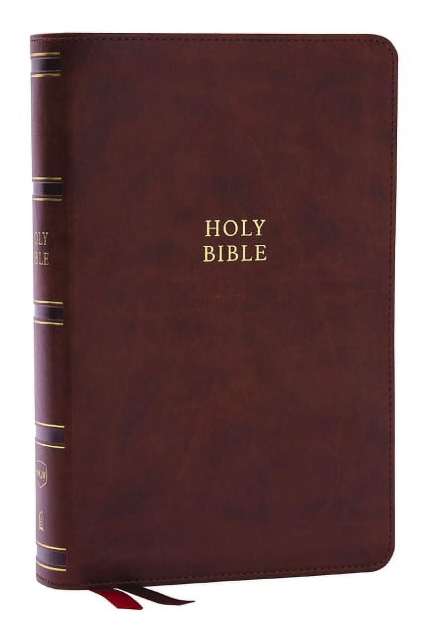 Nkjv, Single-Column Reference Bible, Verse-By-Verse, Brown Leathersoft, Red Letter, Comfort Print, (Hardcover)