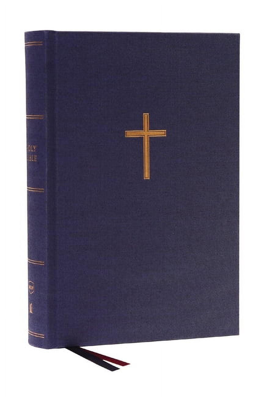 Nkjv, Single-Column Wide-Margin Reference Bible, Cloth Over Board, Blue, Red Letter, Comfort Print: Holy Bible, New King James Version (Hardcover)