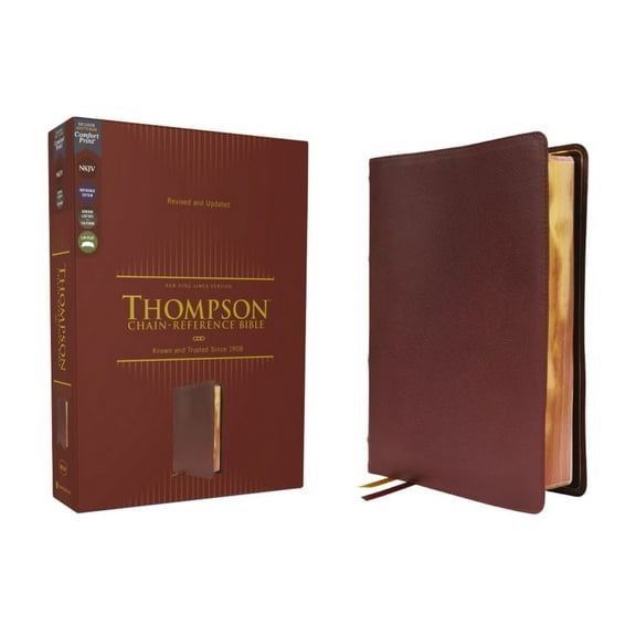 Nkjv, Thompson Chain-Reference Bible, Genuine Leather, Calfskin, Burgundy, Red Letter, Comfort Print, (Hardcover)