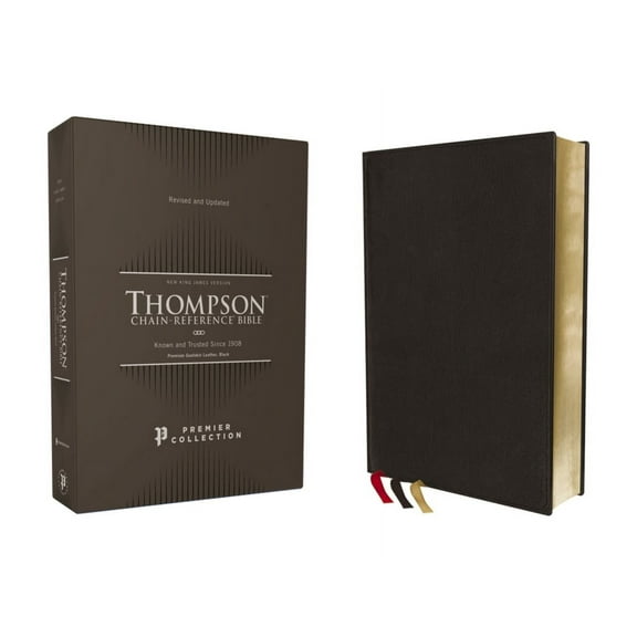 Nkjv, Thompson Chain-Reference Bible, Premium Goatskin Leather, Black, Premier Collection, Black Letter, Art Gilded Edge, (Hardcover)