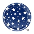 thumbnail image 1 of Nkmbld 10 Pack Independence Day Paper Plates, Patriotic Disposable Dinner Plates Stars Stripes Designs Red White Blue Table Decorations, 1 of 8