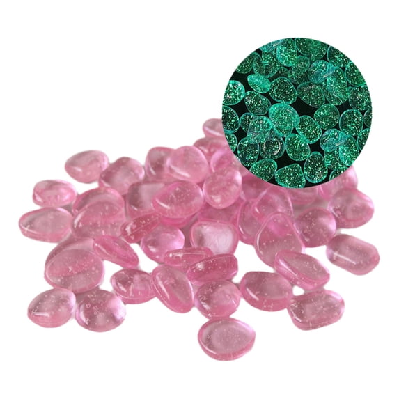 Nkmbld 100Pcs Glow in The Dark Pebbles Outdoor, Resin Decorative Pebbles Aquarium Rocks for Landscaping Walkway Pathway Backyard Fish Tank Plant